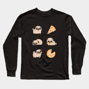 Pug and Pizzas Long Sleeve T-Shirt